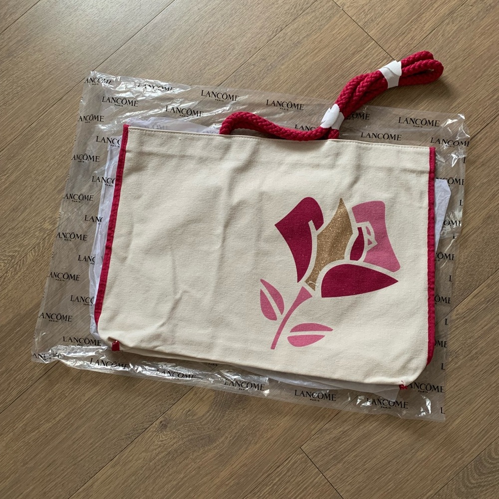 NEW Linen Tote Shoulder Handbag, Pink